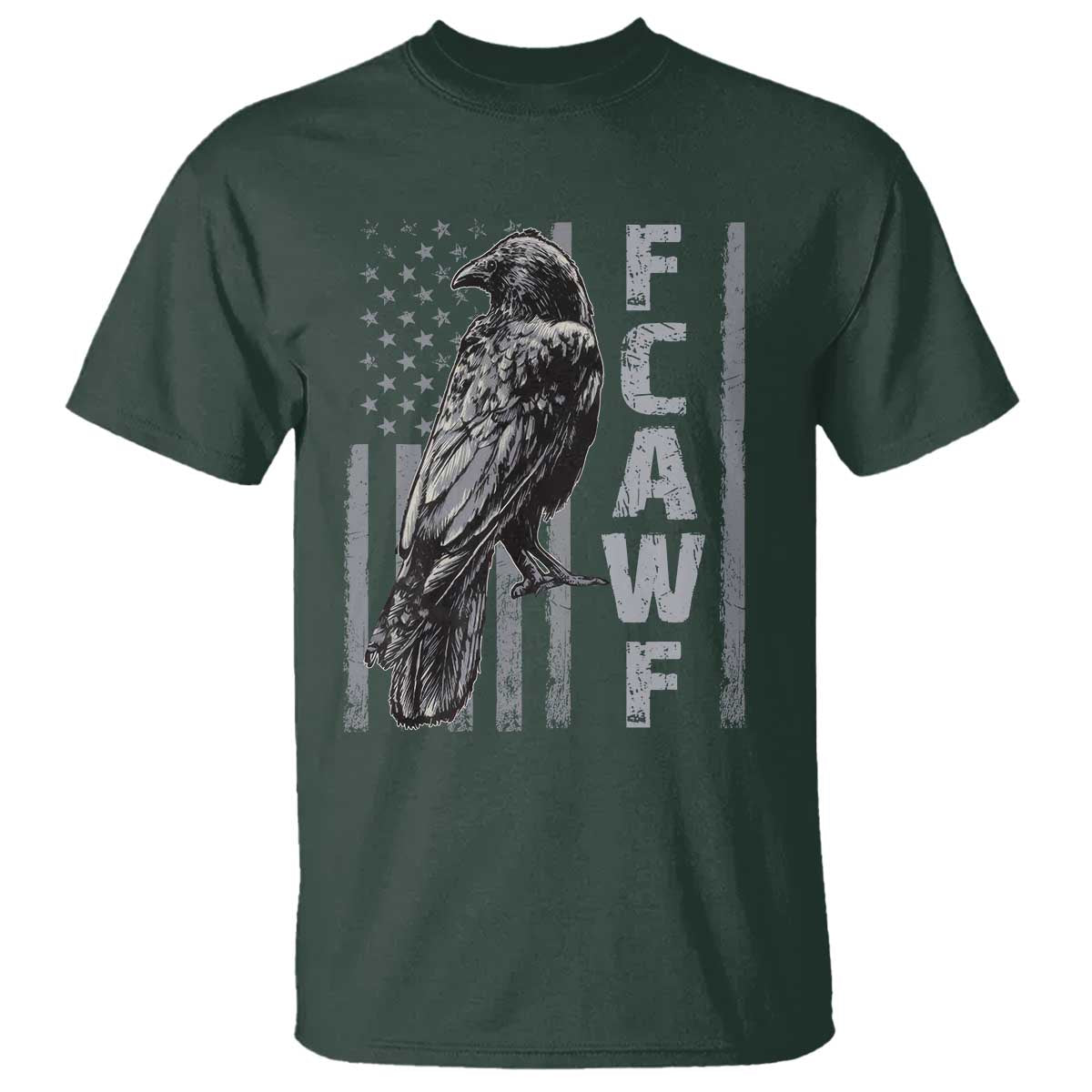 Funny F CAW F Crow T Shirt Vintage American Flag - Wonder Print Shop