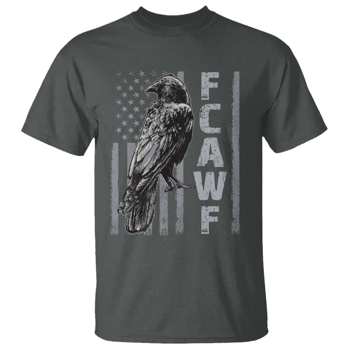 Funny F CAW F Crow T Shirt Vintage American Flag - Wonder Print Shop