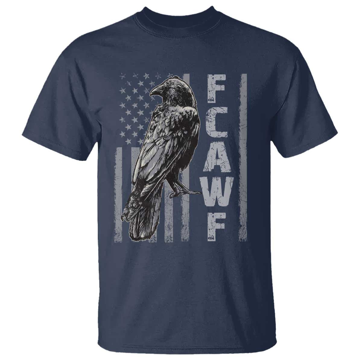 Funny F CAW F Crow T Shirt Vintage American Flag - Wonder Print Shop