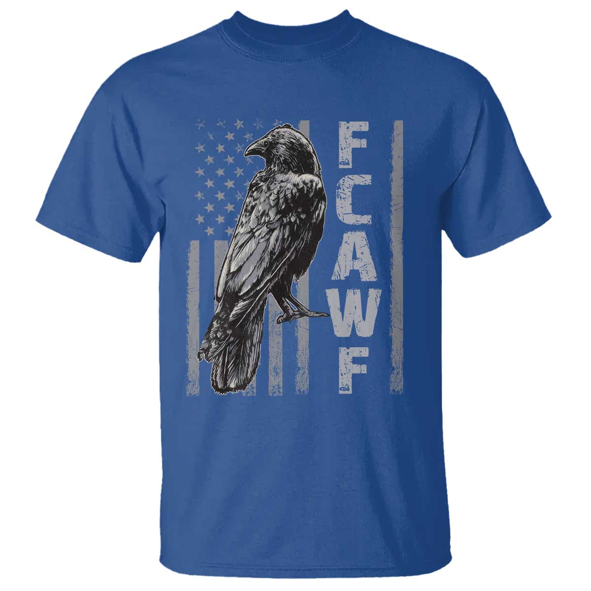 Funny F CAW F Crow T Shirt Vintage American Flag - Wonder Print Shop