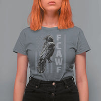 Funny F CAW F Crow T Shirt For Women Vintage American Flag - Wonder Print Shop