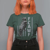 Funny F CAW F Crow T Shirt For Women Vintage American Flag - Wonder Print Shop