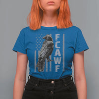 Funny F CAW F Crow T Shirt For Women Vintage American Flag - Wonder Print Shop