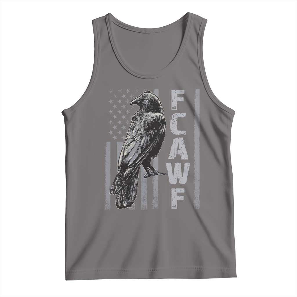 Funny F CAW F Crow Tank Top Vintage American Flag - Wonder Print Shop