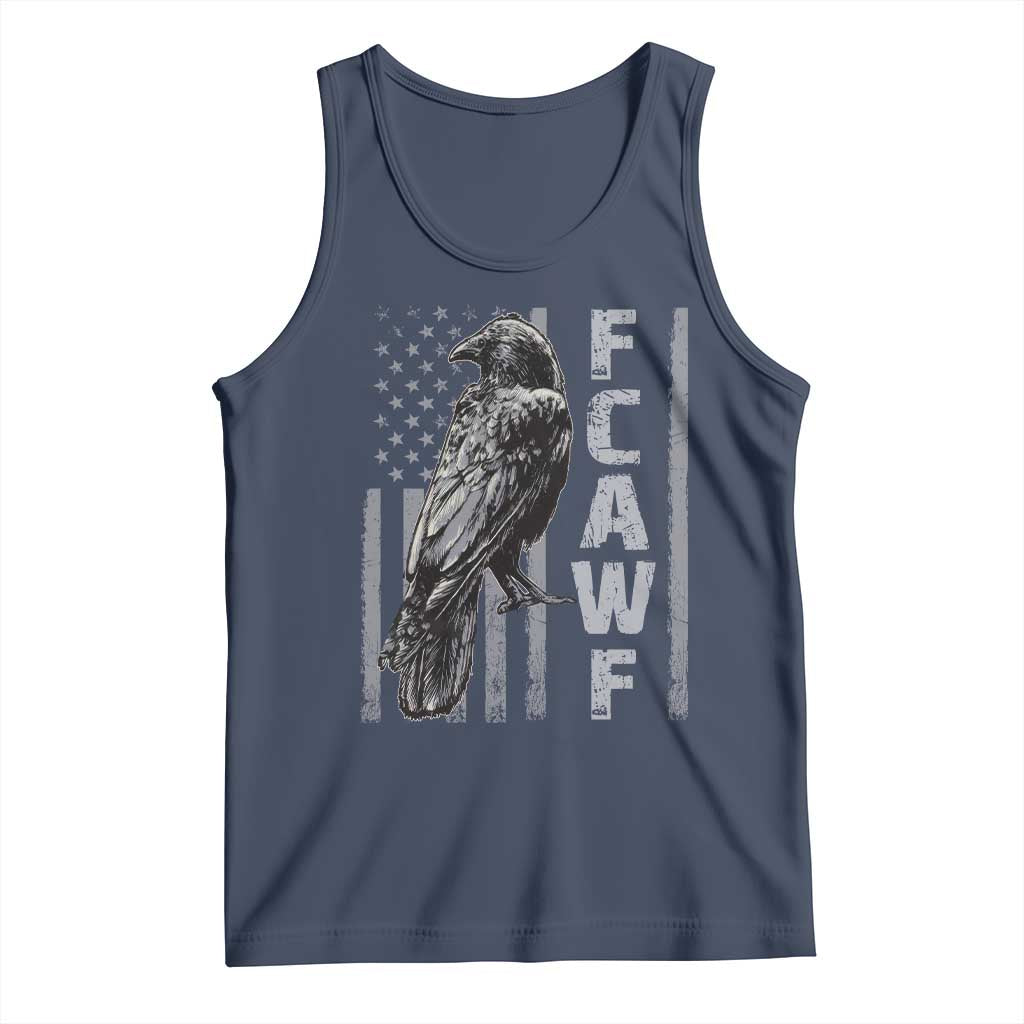 Funny F CAW F Crow Tank Top Vintage American Flag - Wonder Print Shop