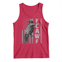 Funny F CAW F Crow Tank Top Vintage American Flag - Wonder Print Shop