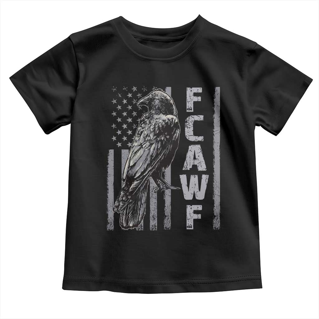 Funny F CAW F Crow Toddler T Shirt Vintage American Flag - Wonder Print Shop