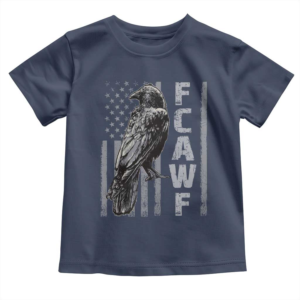 Funny F CAW F Crow Toddler T Shirt Vintage American Flag - Wonder Print Shop