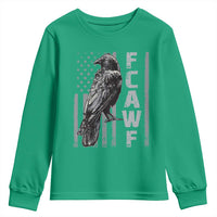 Funny F CAW F Crow Youth Sweatshirt Vintage American Flag - Wonder Print Shop