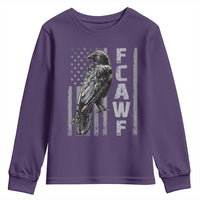 Funny F CAW F Crow Youth Sweatshirt Vintage American Flag - Wonder Print Shop
