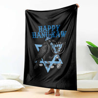 Funny Hanukkah Crow Throw Blanket Happy Hanukaw Jewish Holiday Chanukah Menorah - Wonder Print Shop