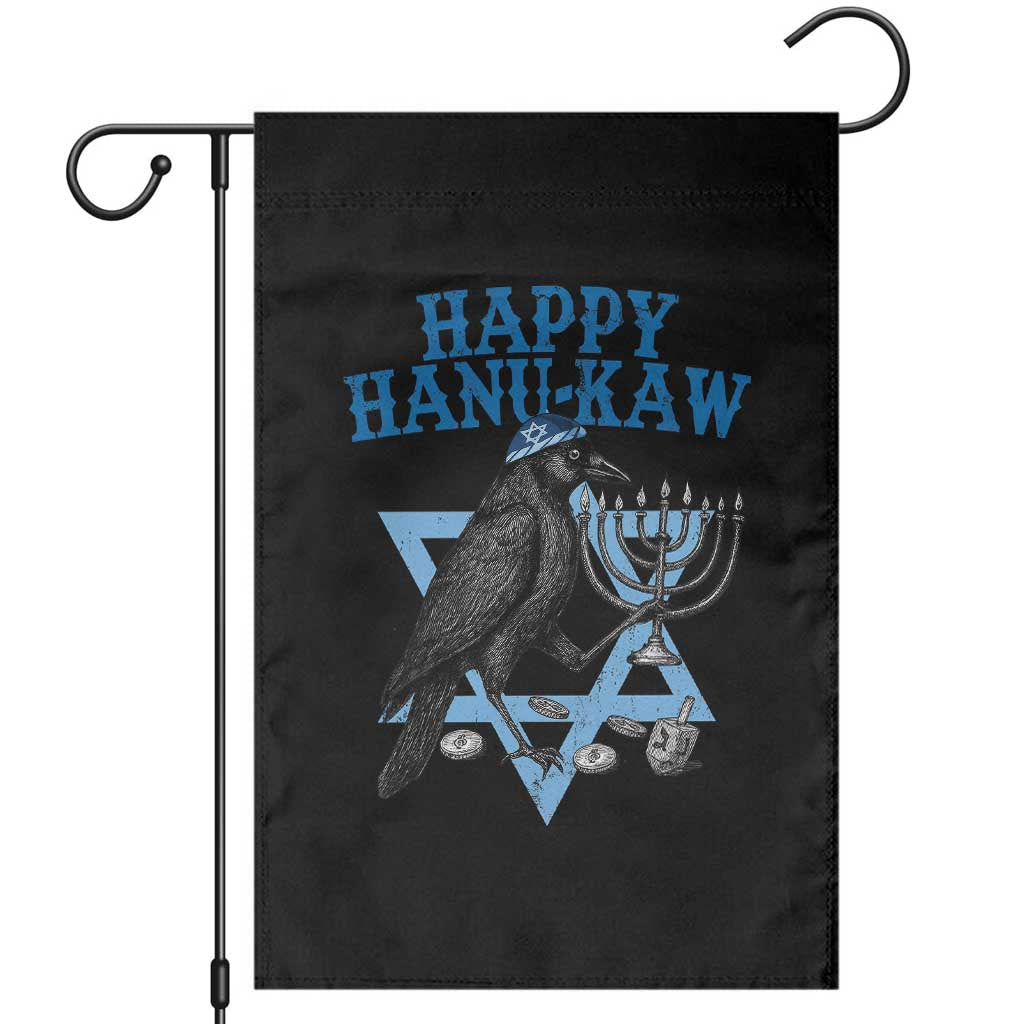 Funny Hanukkah Crow Garden Flag Happy Hanukaw Jewish Holiday Chanukah Menorah - Wonder Print Shop