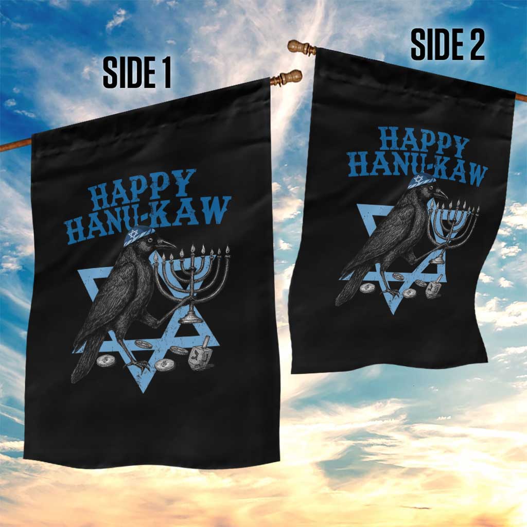 Funny Hanukkah Crow Garden Flag Happy Hanukaw Jewish Holiday Chanukah Menorah - Wonder Print Shop