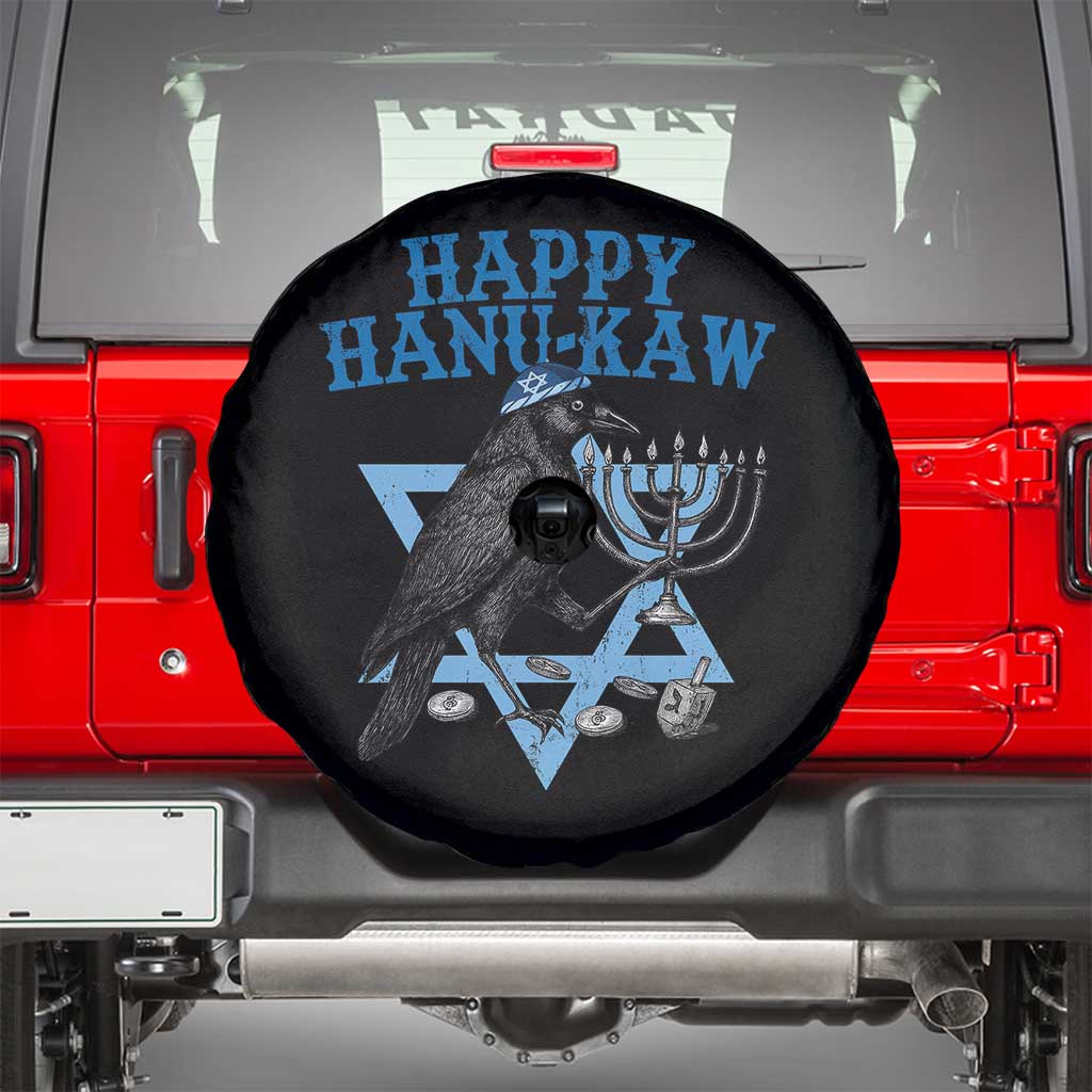 Funny Hanukkah Crow Spare Tire Cover Happy Hanukaw Jewish Holiday Chanukah Menorah - Wonder Print Shop