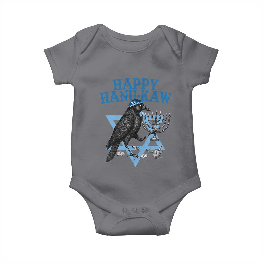 Funny Hanukkah Crow Baby Onesie Happy Hanukaw Jewish Holiday Chanukah Menorah - Wonder Print Shop