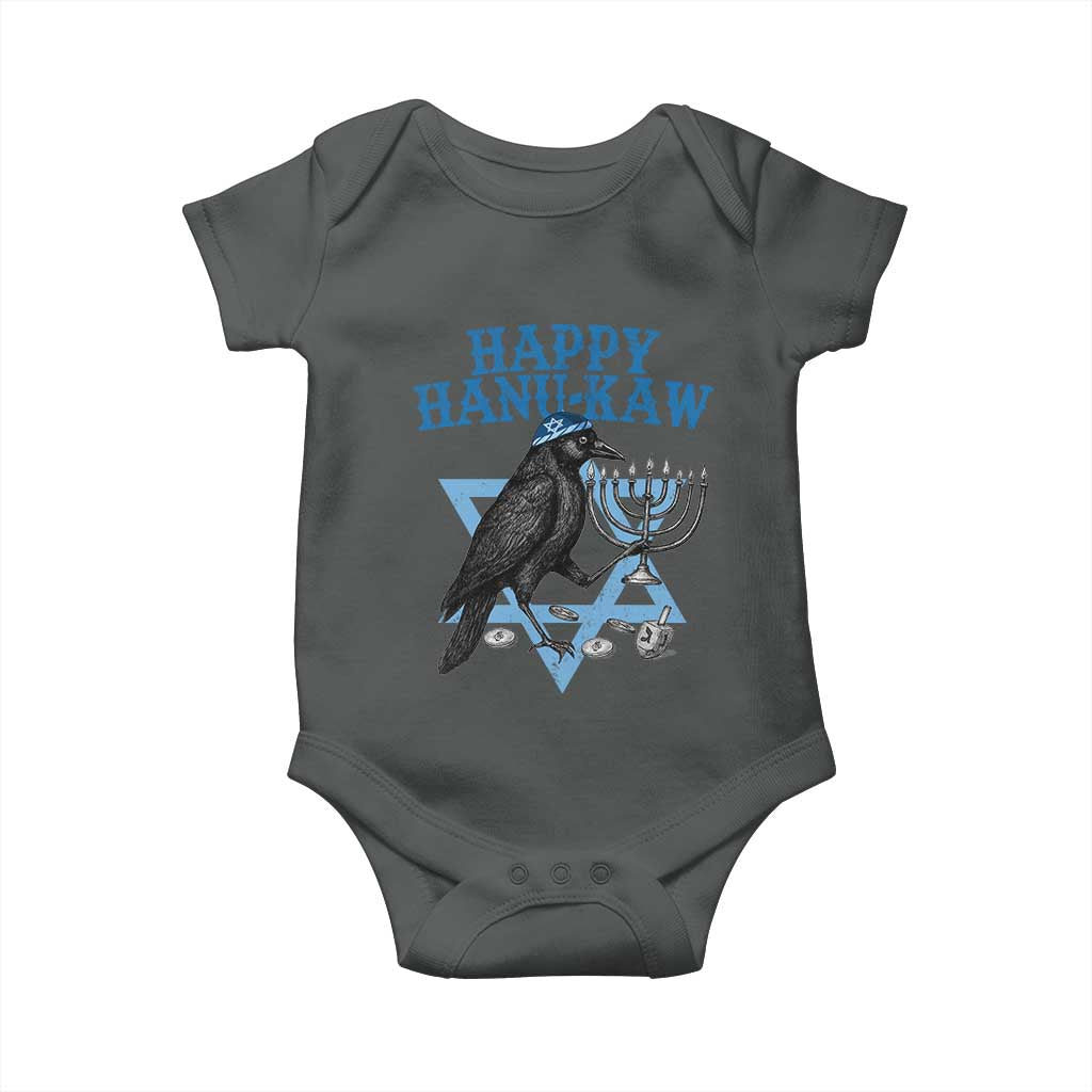 Funny Hanukkah Crow Baby Onesie Happy Hanukaw Jewish Holiday Chanukah Menorah - Wonder Print Shop