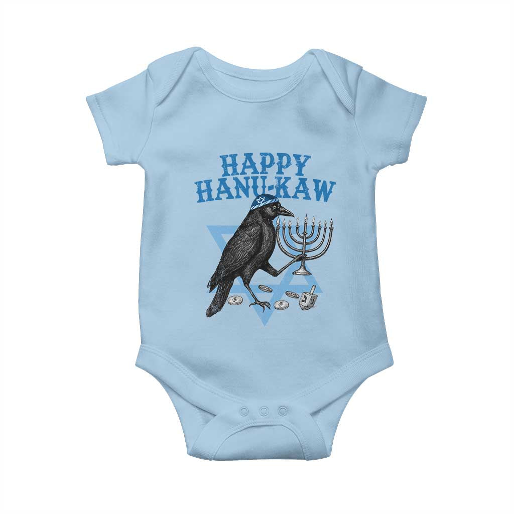 Funny Hanukkah Crow Baby Onesie Happy Hanukaw Jewish Holiday Chanukah Menorah - Wonder Print Shop