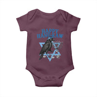 Funny Hanukkah Crow Baby Onesie Happy Hanukaw Jewish Holiday Chanukah Menorah - Wonder Print Shop