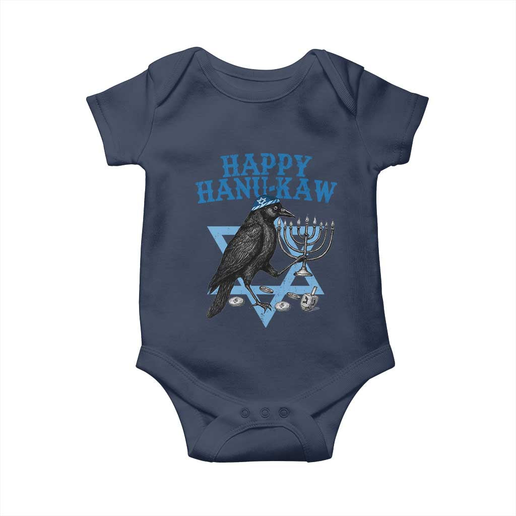 Funny Hanukkah Crow Baby Onesie Happy Hanukaw Jewish Holiday Chanukah Menorah - Wonder Print Shop