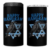 Funny Hanukkah Crow 4 in 1 Can Cooler Tumbler Happy Hanukaw Jewish Holiday Chanukah Menorah - Wonder Print Shop
