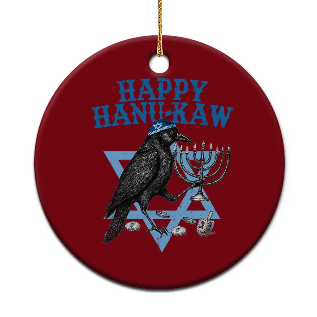 Funny Hanukkah Crow Ceramic Ornament Happy Hanukaw Jewish Holiday Chanukah Menorah - Wonder Print Shop