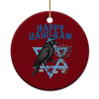 Funny Hanukkah Crow Ceramic Ornament Happy Hanukaw Jewish Holiday Chanukah Menorah - Wonder Print Shop