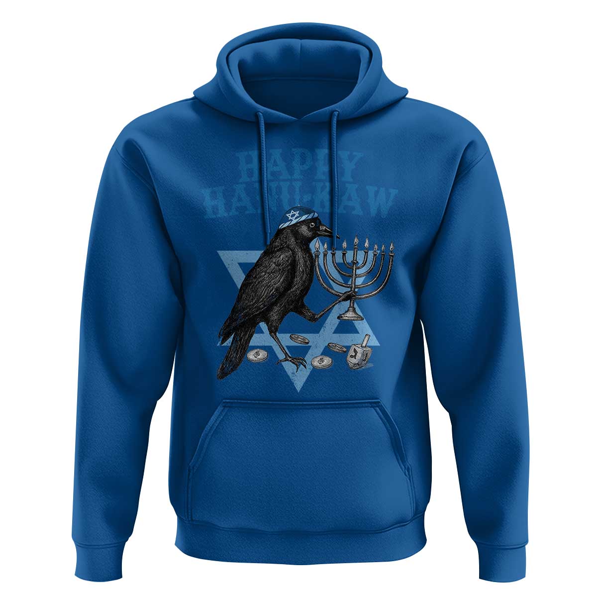 Funny Hanukkah Crow Hoodie Happy Hanukaw Jewish Holiday Chanukah Menorah - Wonder Print Shop