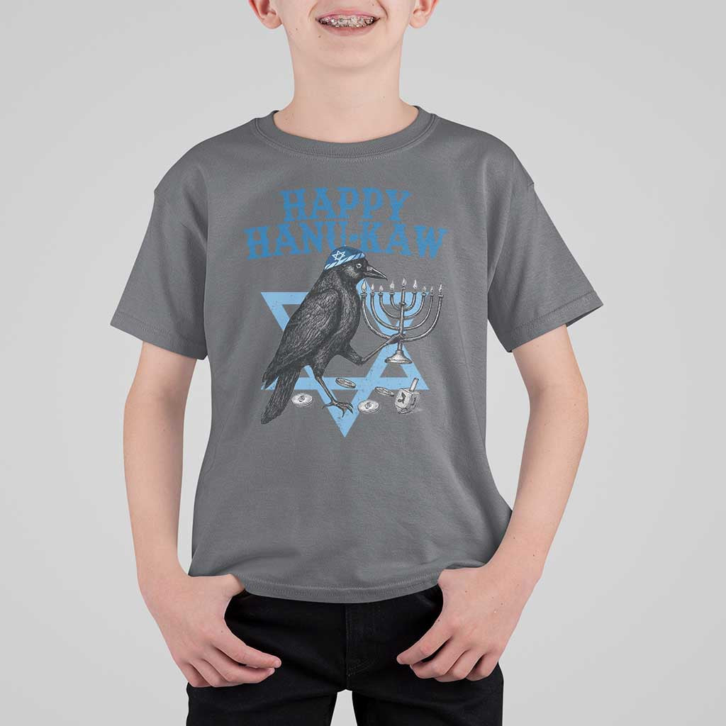 Funny Hanukkah Crow T Shirt For Kid Happy Hanukaw Jewish Holiday Chanukah Menorah - Wonder Print Shop