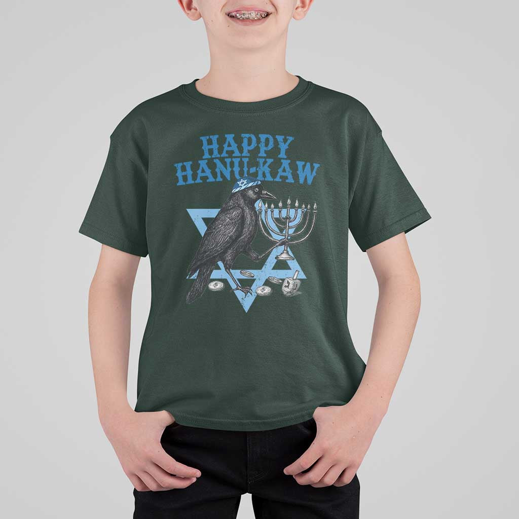Funny Hanukkah Crow T Shirt For Kid Happy Hanukaw Jewish Holiday Chanukah Menorah - Wonder Print Shop