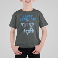 Funny Hanukkah Crow T Shirt For Kid Happy Hanukaw Jewish Holiday Chanukah Menorah - Wonder Print Shop