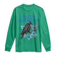 Funny Hanukkah Crow Long Sleeve Shirt Happy Hanukaw Jewish Holiday Chanukah Menorah - Wonder Print Shop