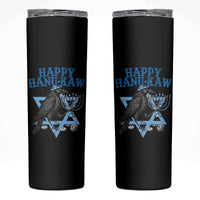 Funny Hanukkah Crow Skinny Tumbler Happy Hanukaw Jewish Holiday Chanukah Menorah - Wonder Print Shop