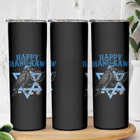 Funny Hanukkah Crow Skinny Tumbler Happy Hanukaw Jewish Holiday Chanukah Menorah - Wonder Print Shop
