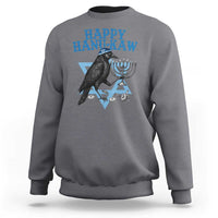 Funny Hanukkah Crow Sweatshirt Happy Hanukaw Jewish Holiday Chanukah Menorah - Wonder Print Shop