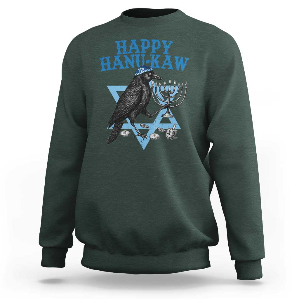 Funny Hanukkah Crow Sweatshirt Happy Hanukaw Jewish Holiday Chanukah Menorah - Wonder Print Shop