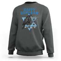 Funny Hanukkah Crow Sweatshirt Happy Hanukaw Jewish Holiday Chanukah Menorah - Wonder Print Shop