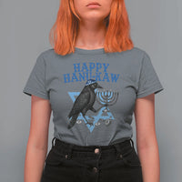 Funny Hanukkah Crow T Shirt For Women Happy Hanukaw Jewish Holiday Chanukah Menorah - Wonder Print Shop