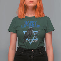 Funny Hanukkah Crow T Shirt For Women Happy Hanukaw Jewish Holiday Chanukah Menorah - Wonder Print Shop
