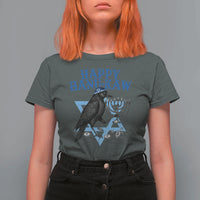 Funny Hanukkah Crow T Shirt For Women Happy Hanukaw Jewish Holiday Chanukah Menorah - Wonder Print Shop