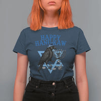Funny Hanukkah Crow T Shirt For Women Happy Hanukaw Jewish Holiday Chanukah Menorah - Wonder Print Shop