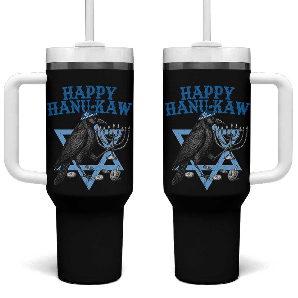 Funny Hanukkah Crow Tumbler With Handle Happy Hanukaw Jewish Holiday Chanukah Menorah - Wonder Print Shop