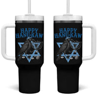 Funny Hanukkah Crow Tumbler With Handle Happy Hanukaw Jewish Holiday Chanukah Menorah - Wonder Print Shop