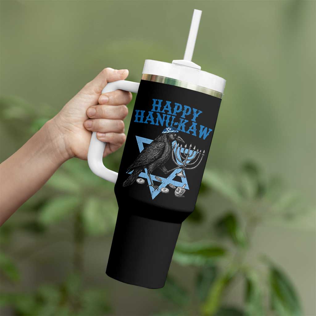 Funny Hanukkah Crow Tumbler With Handle Happy Hanukaw Jewish Holiday Chanukah Menorah - Wonder Print Shop