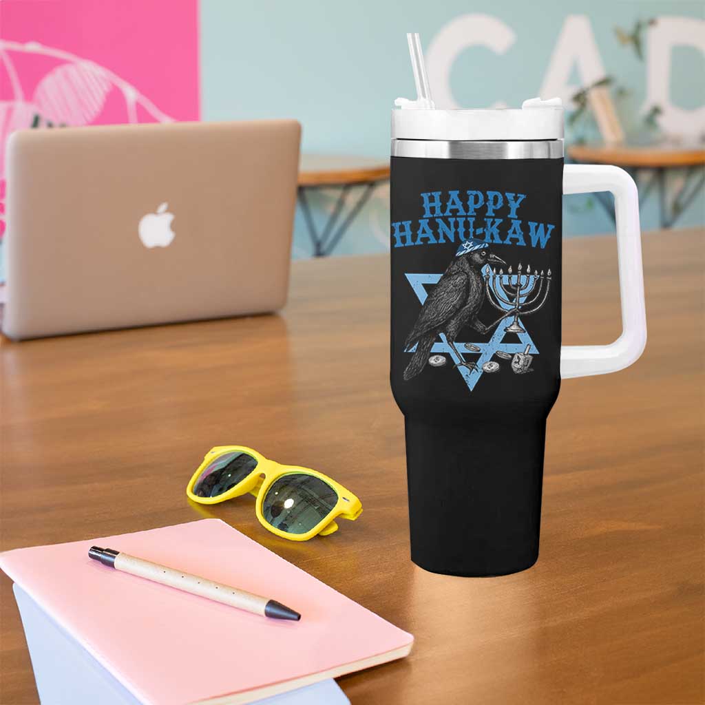 Funny Hanukkah Crow Tumbler With Handle Happy Hanukaw Jewish Holiday Chanukah Menorah - Wonder Print Shop