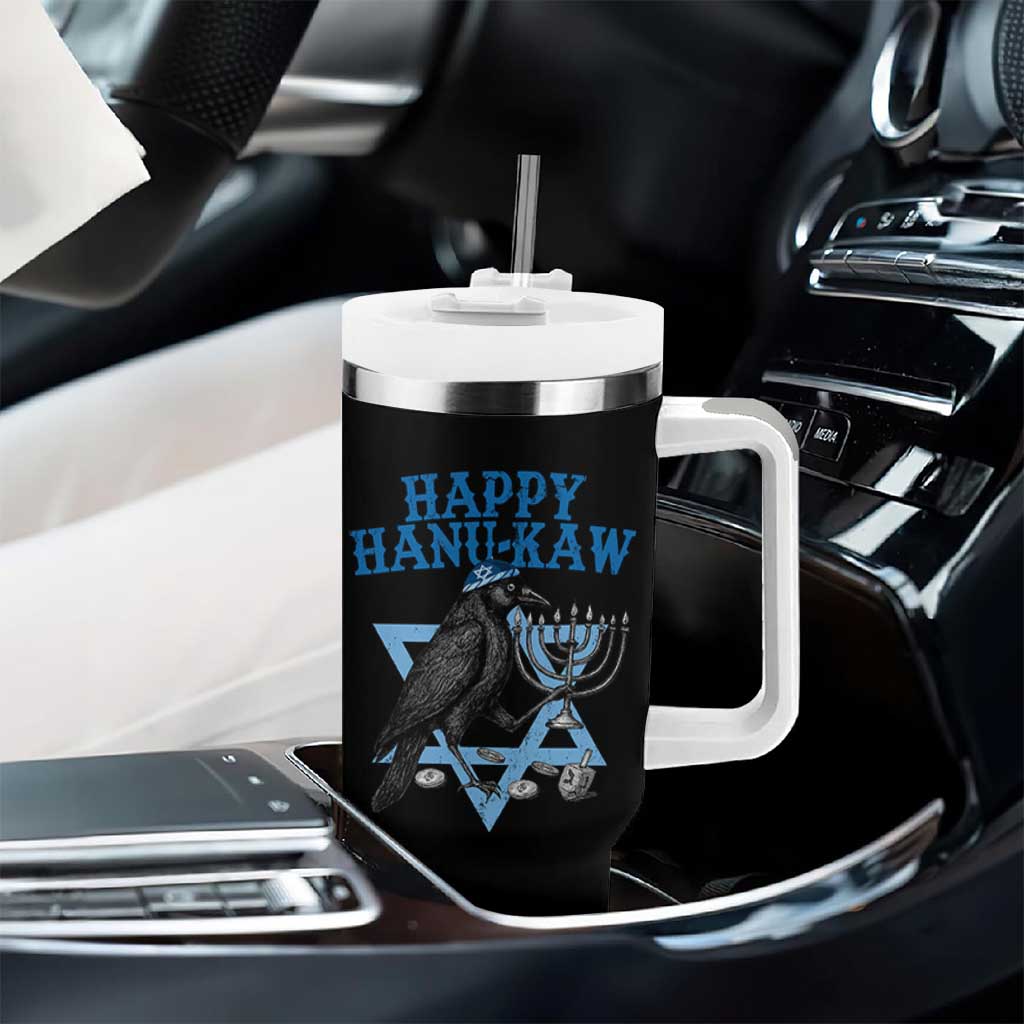 Funny Hanukkah Crow Tumbler With Handle Happy Hanukaw Jewish Holiday Chanukah Menorah - Wonder Print Shop
