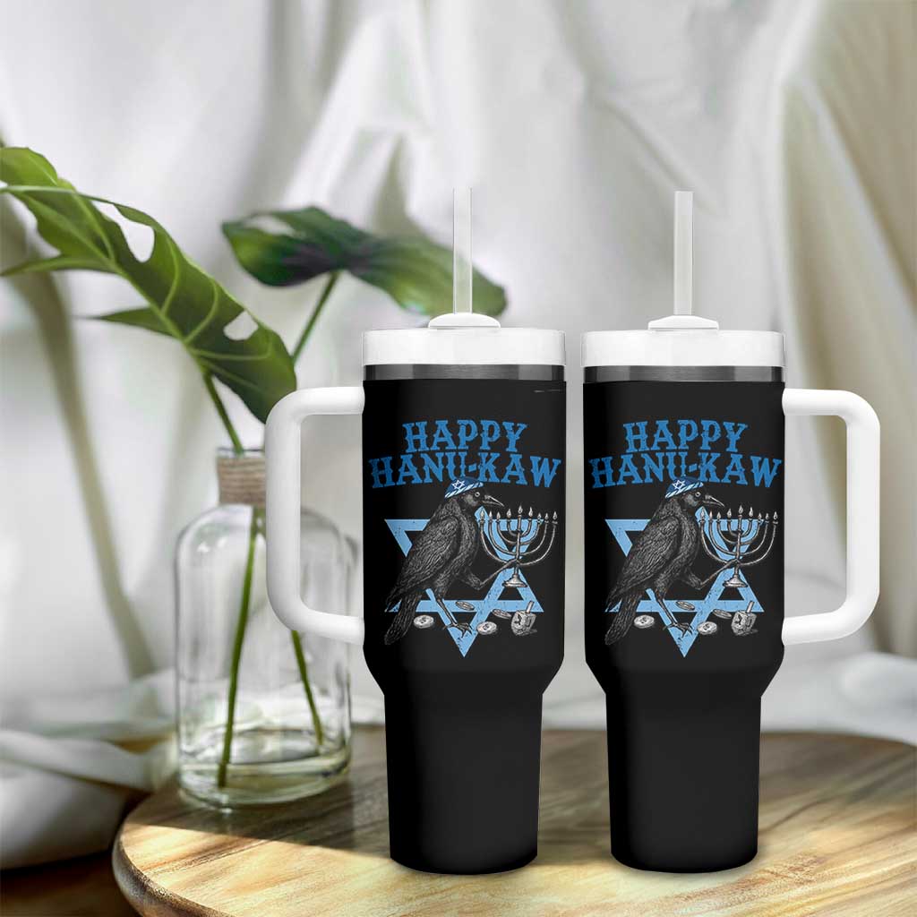 Funny Hanukkah Crow Tumbler With Handle Happy Hanukaw Jewish Holiday Chanukah Menorah - Wonder Print Shop