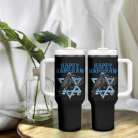 Funny Hanukkah Crow Tumbler With Handle Happy Hanukaw Jewish Holiday Chanukah Menorah - Wonder Print Shop