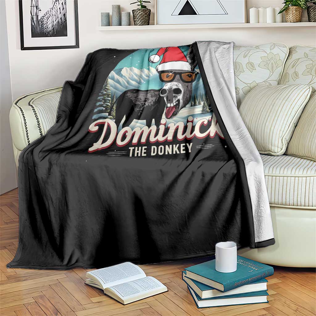Christmas Italian Donkey Throw Blanket Funny Domick The Donkey Holiday Xmas - Wonder Print Shop