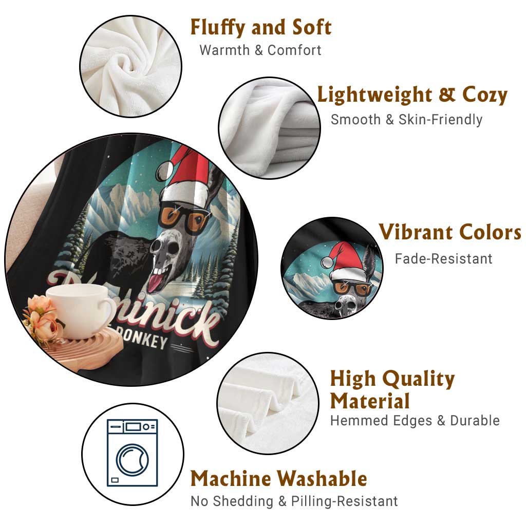 Christmas Italian Donkey Throw Blanket Funny Domick The Donkey Holiday Xmas - Wonder Print Shop