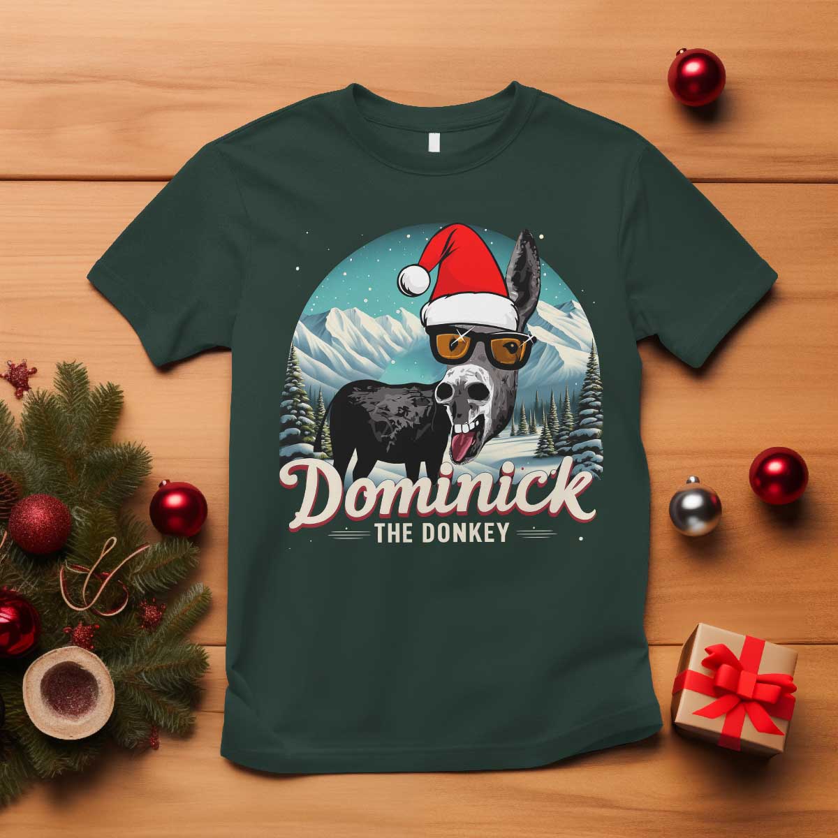 Christmas Italian Donkey T Shirt Funny Domick The Donkey Holiday Xmas - Wonder Print Shop